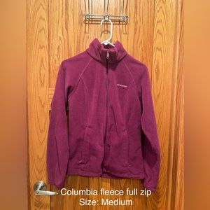 Magenta Columbia Fleece Zip Up Jacket